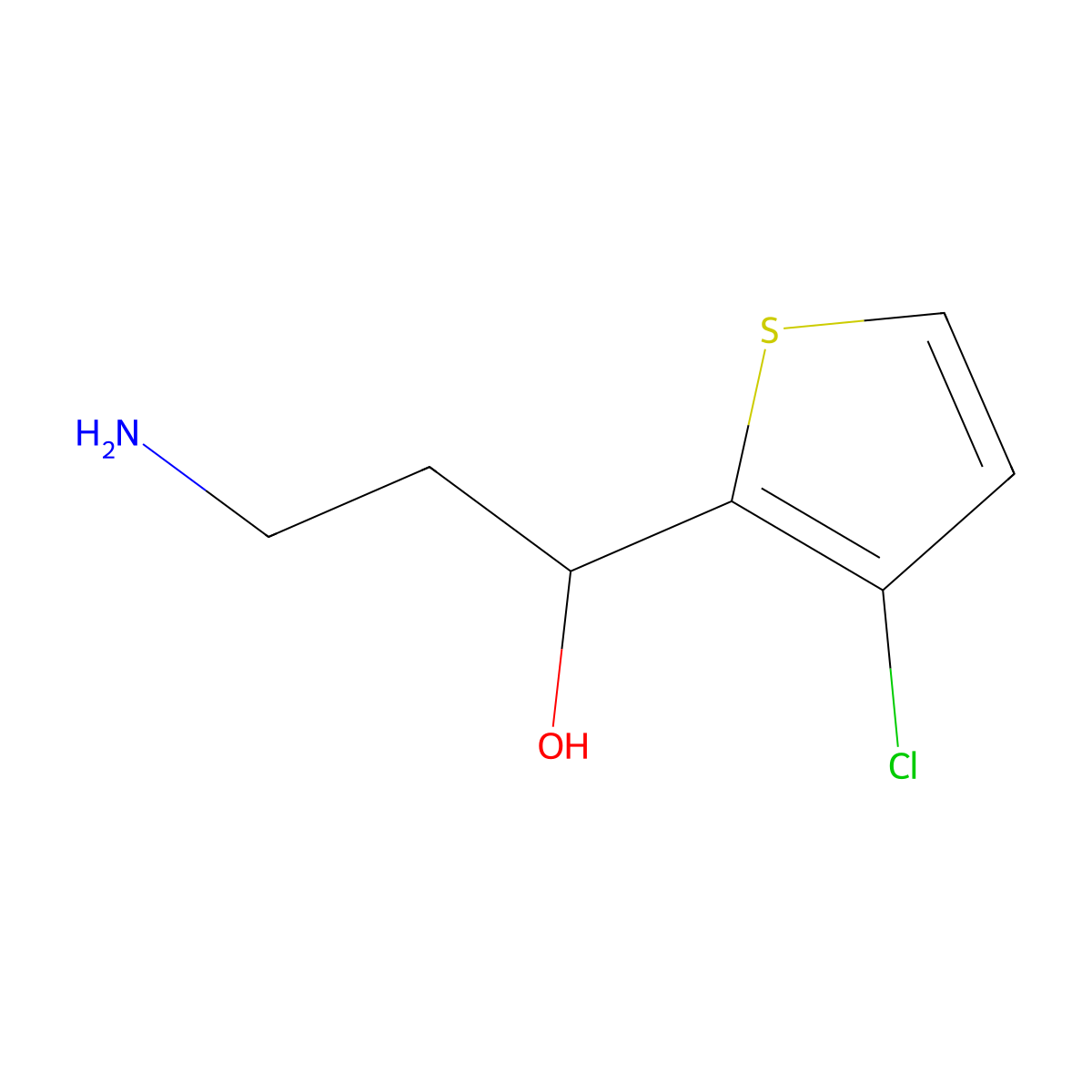 3-Amino-1-(3-chlorothiophen-2-yl)propan-1-ol molecular structure, CAS 1528979-50-1
