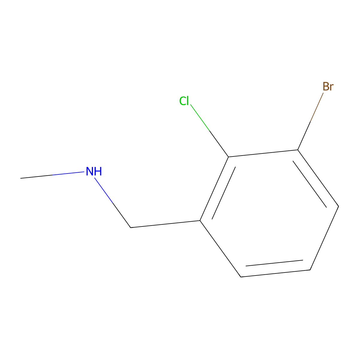 [(3-Bromo-2-chlorophenyl)methyl](methyl)amine molecular structure, CAS 1528986-25-5