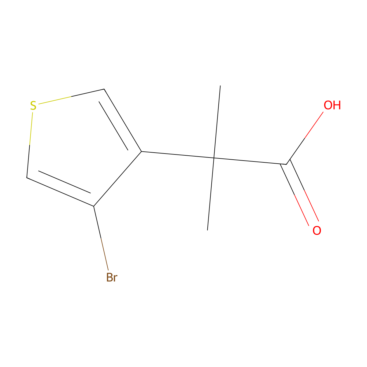 2-(4-Bromothiophen-3-yl)-2-methylpropanoic acid molecular structure, CAS 1528989-30-1