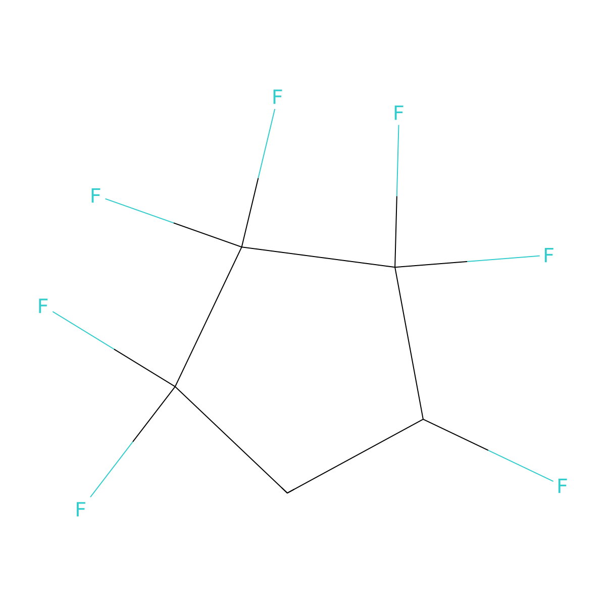 1,1,2,2,3,3,4-Heptafluorocyclopentane molecular structure, CAS 15290-77-4