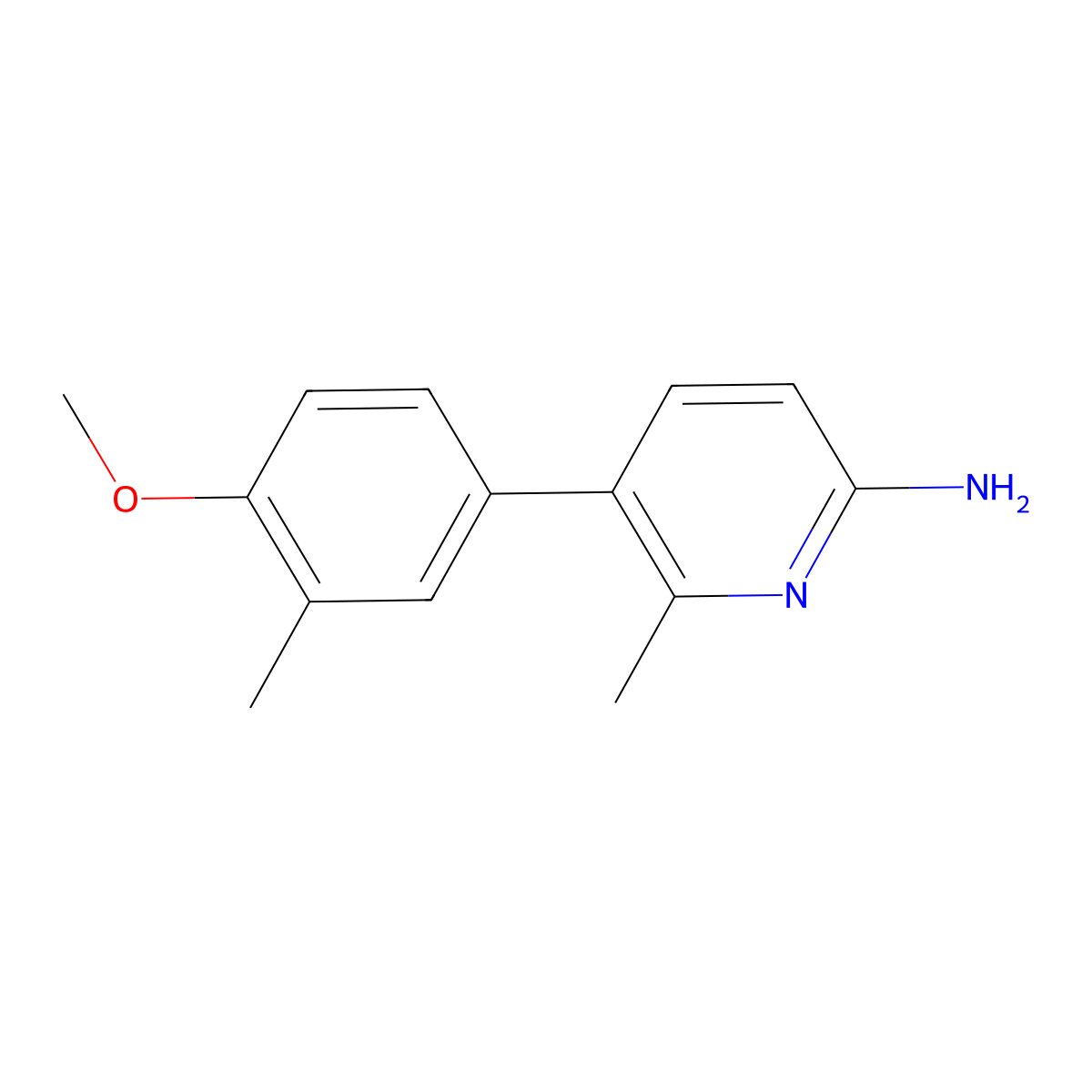 5-(4-Methoxy-3-methylphenyl)-6-methyl-2-pyridinamine molecular structure, CAS 1529016-07-6