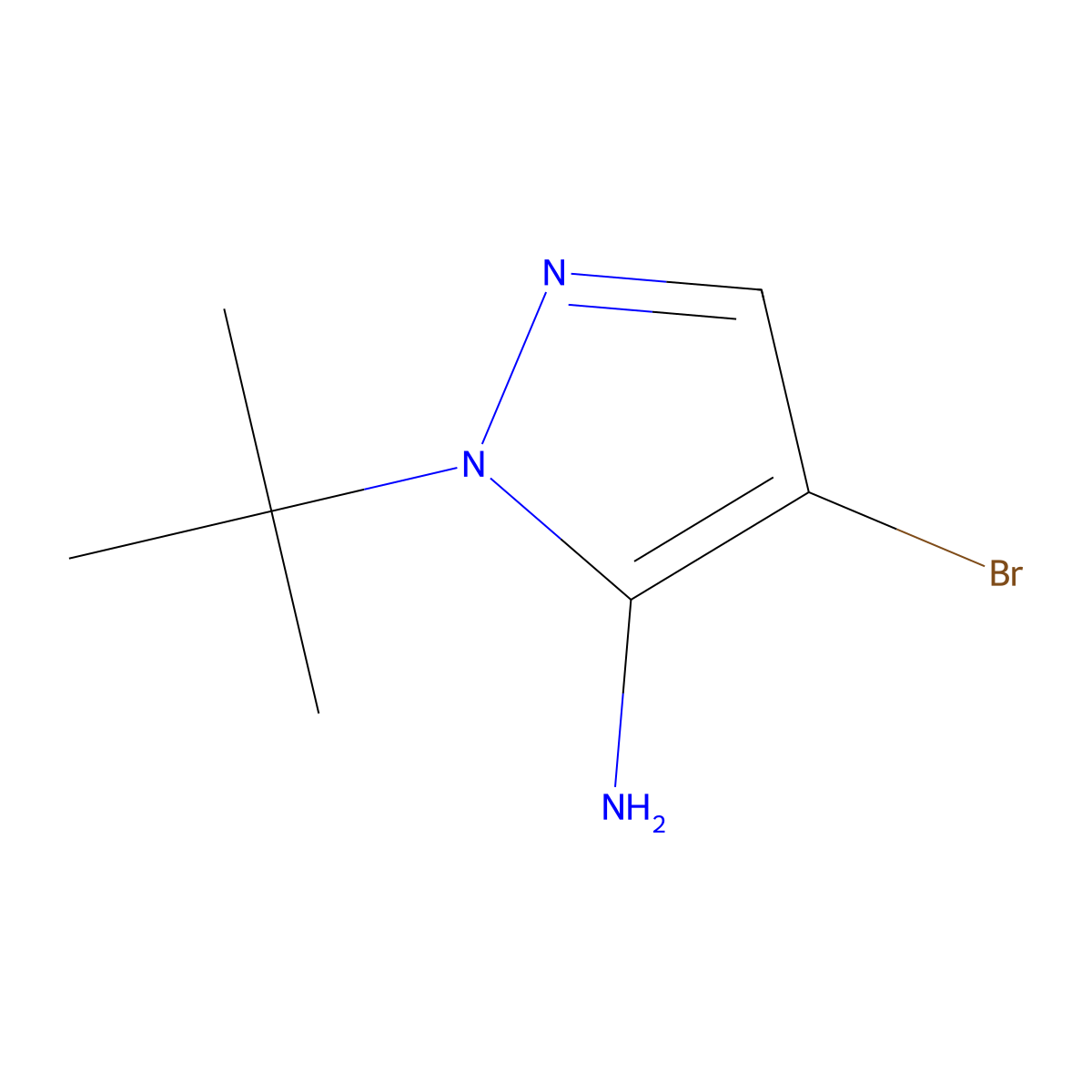 4-bromo-1-tert-butyl-1H-pyrazol-5-amine molecular structure, CAS 1529019-57-5