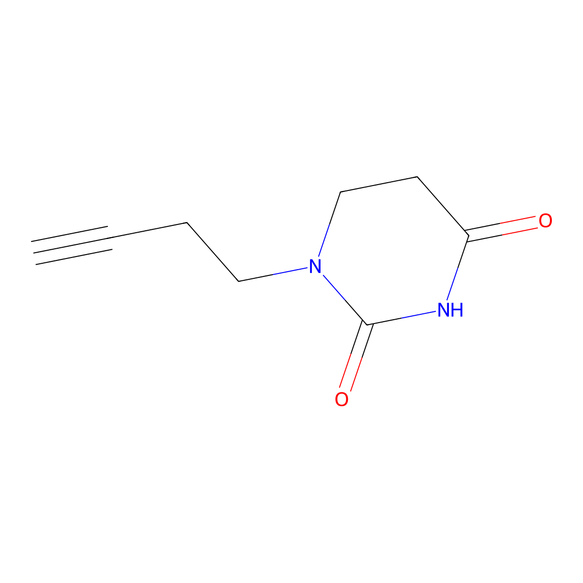 1-(But-3-yn-1-yl)-1,3-diazinane-2,4-dione molecular structure, CAS 1529031-64-8