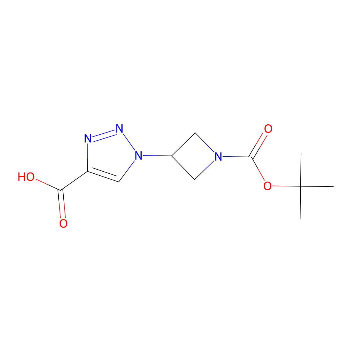1-{1-[(tert-butoxy)carbonyl]azetidin-3-yl}-1H-1,2,3-triazole-4-carboxylic acid molecular structure, CAS 1529035-77-5