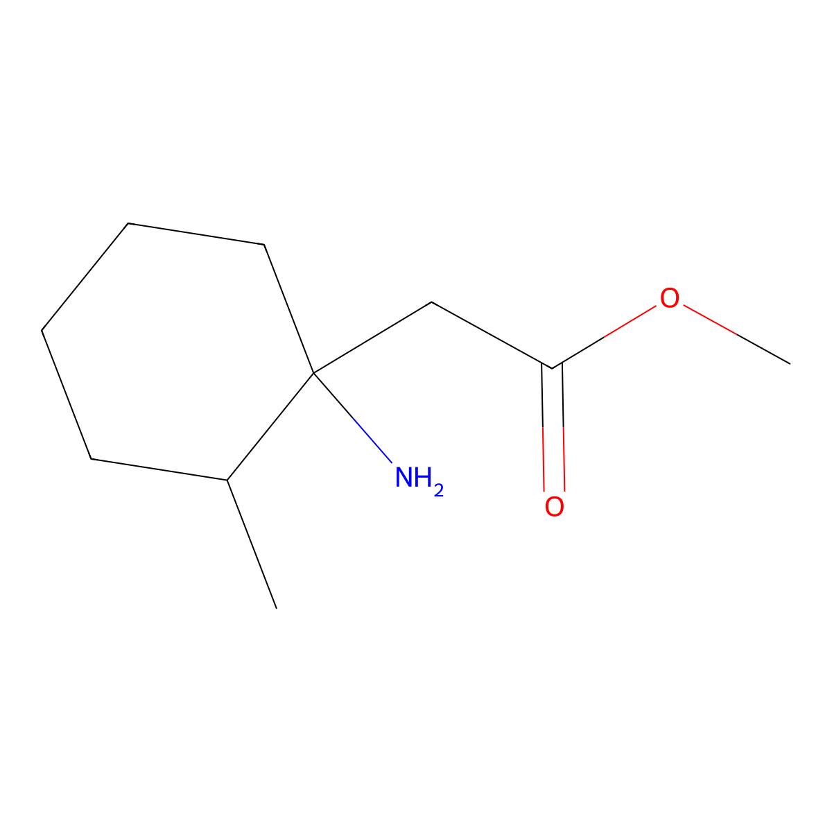 Methyl 2-(1-amino-2-methylcyclohexyl)acetate molecular structure, CAS 1529040-59-2
