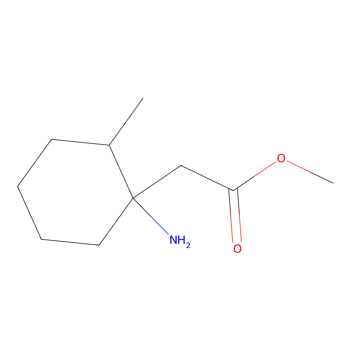 Methyl 2-(1-amino-2-methylcyclohexyl)acetate molecular structure, CAS 1529040-59-2