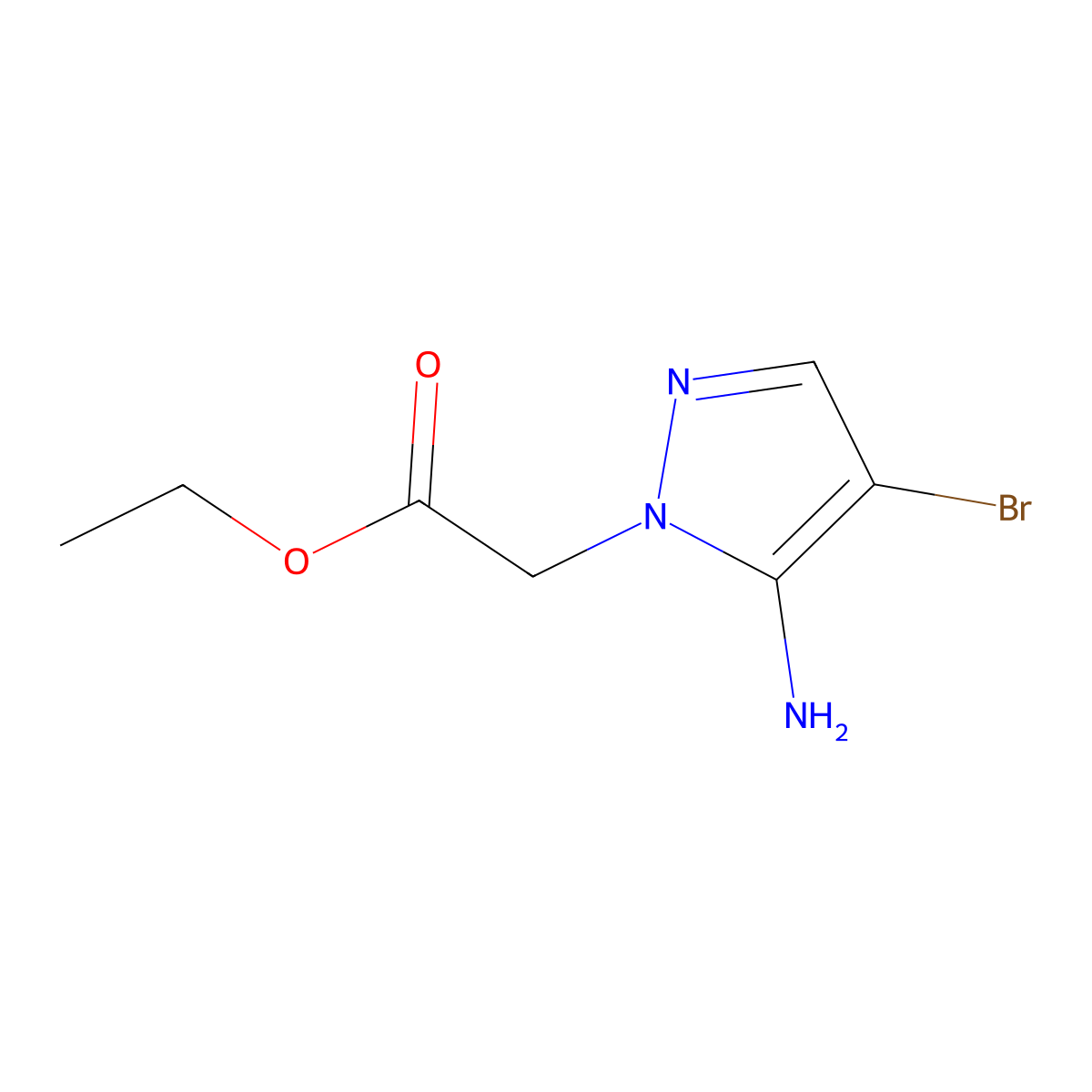 ethyl 2-(5-amino-4-bromo-1H-pyrazol-1-yl)acetate molecular structure, CAS 1529050-64-3