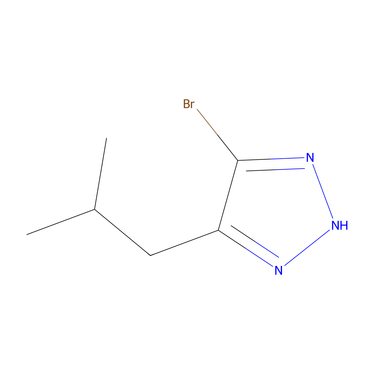 4-bromo-5-isobutyl-1H-1,2,3-triazole molecular structure, CAS 1529058-79-4
