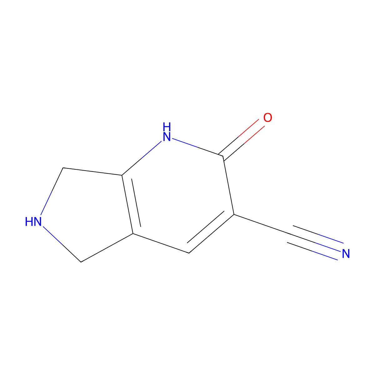2-Hydroxy-5H,6H,7H-pyrrolo[3,4-b]pyridine-3-carbonitrile molecular structure, CAS 1529095-88-2