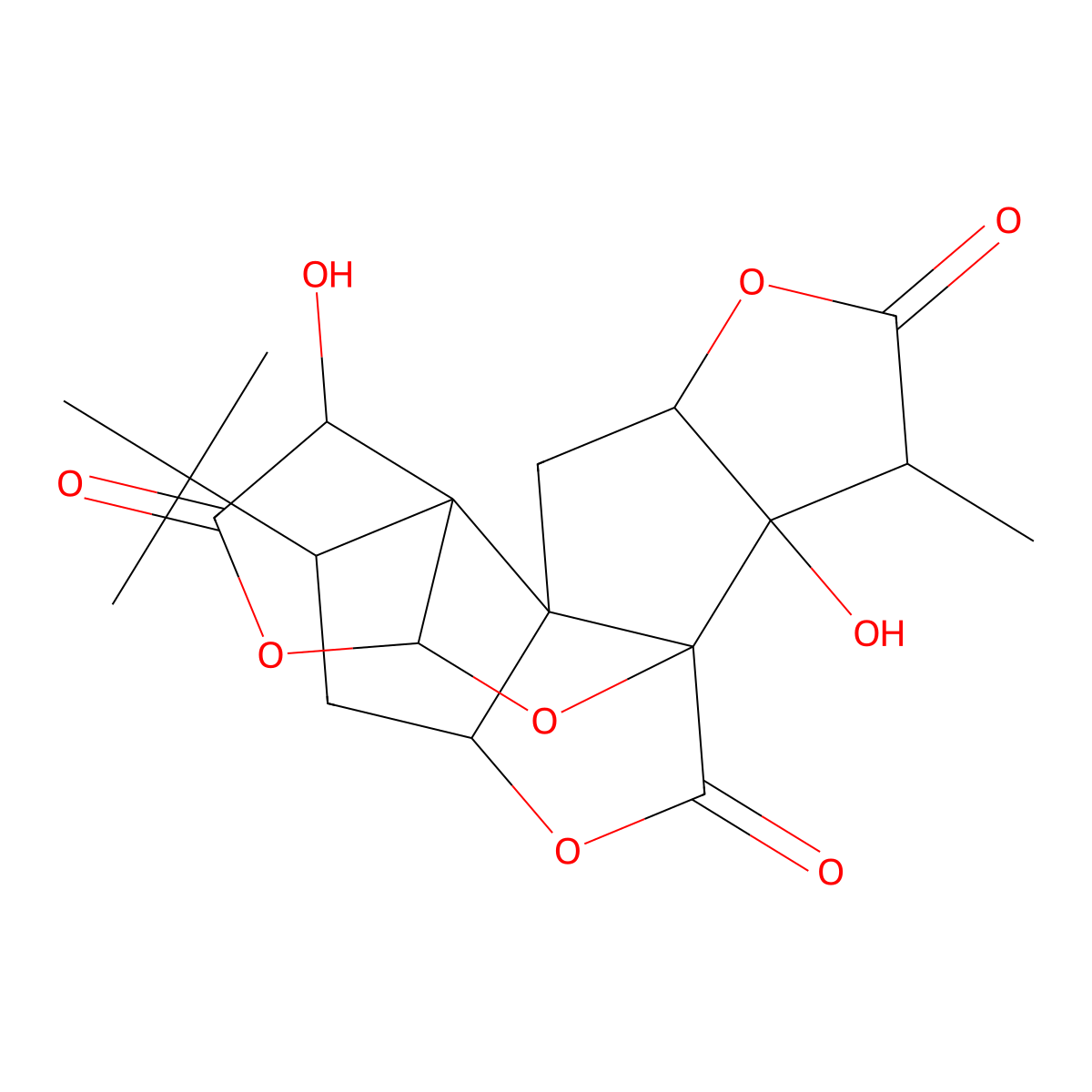 Ginkgolide A molecular structure, CAS 15291-75-5