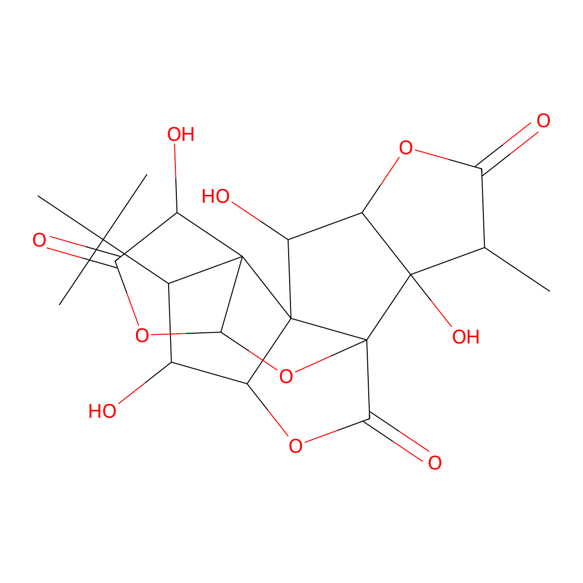 Ginkgolide C molecular structure, CAS 15291-76-6