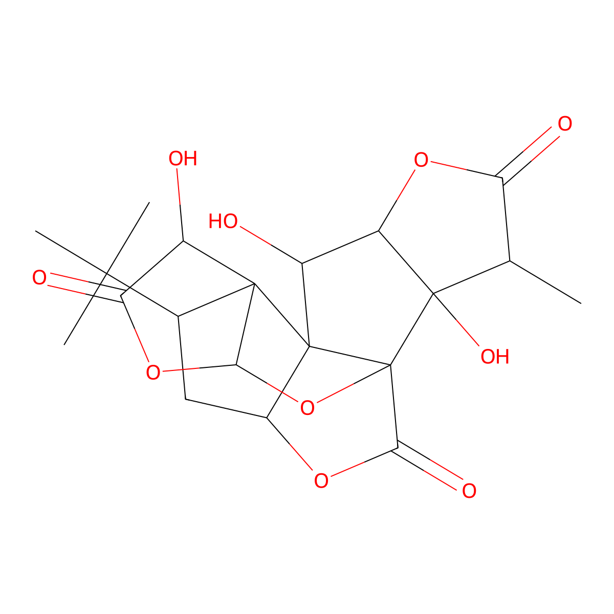 Ginkgolide B molecular structure, CAS 15291-77-7