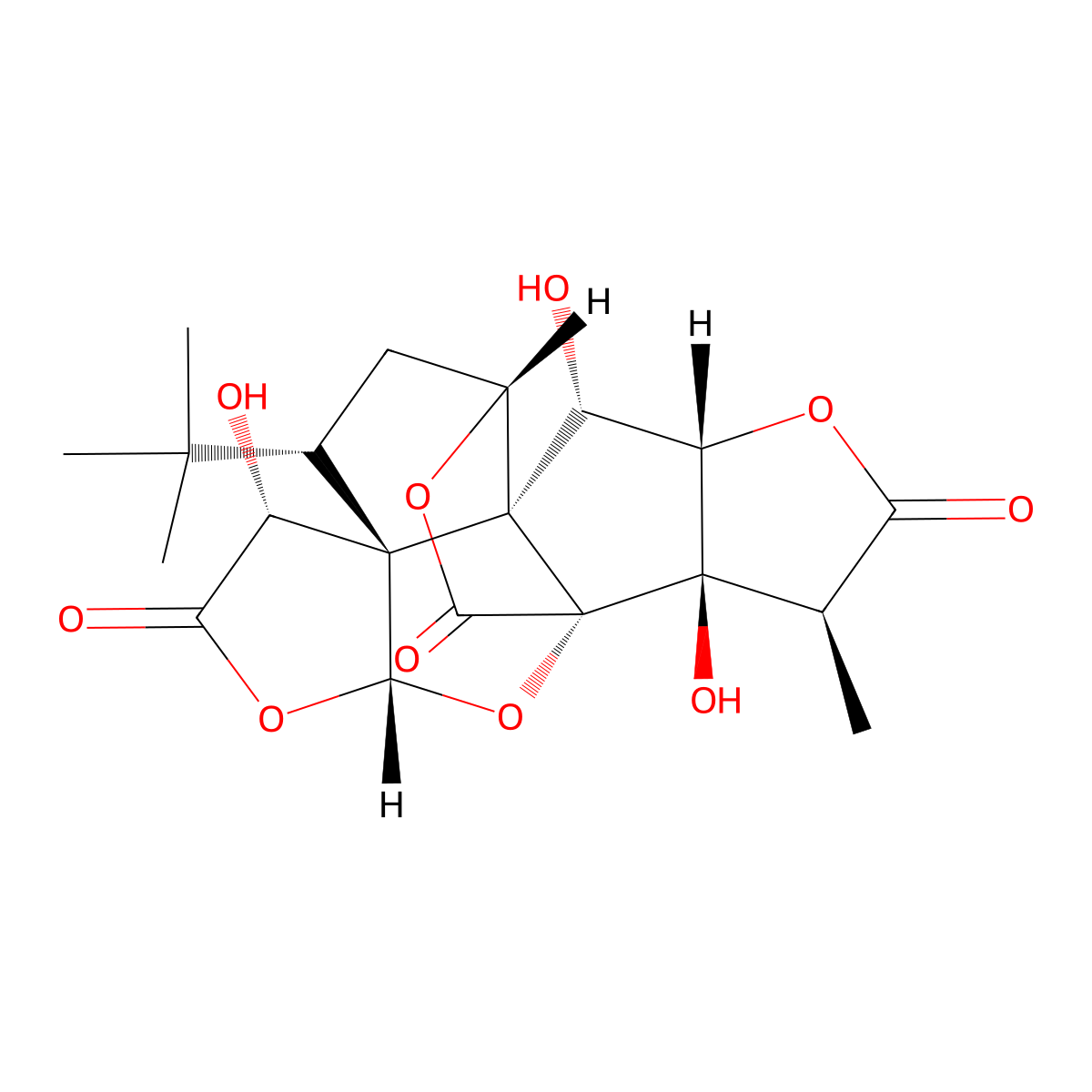 Ginkgolide B molecular structure, CAS 15291-77-7