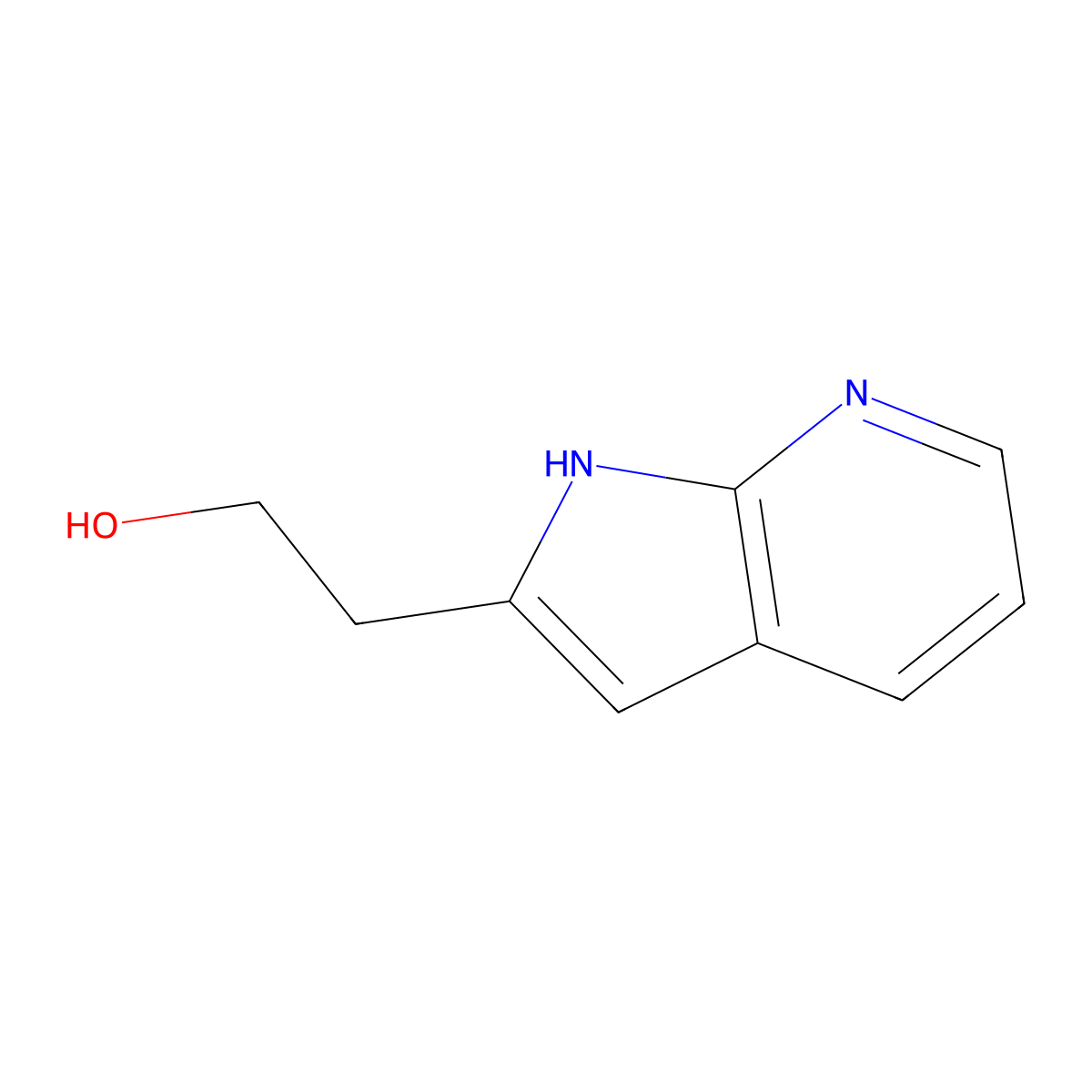2-{1H-pyrrolo[2,3-b]pyridin-2-yl}ethan-1-ol molecular structure, CAS 1529118-18-0