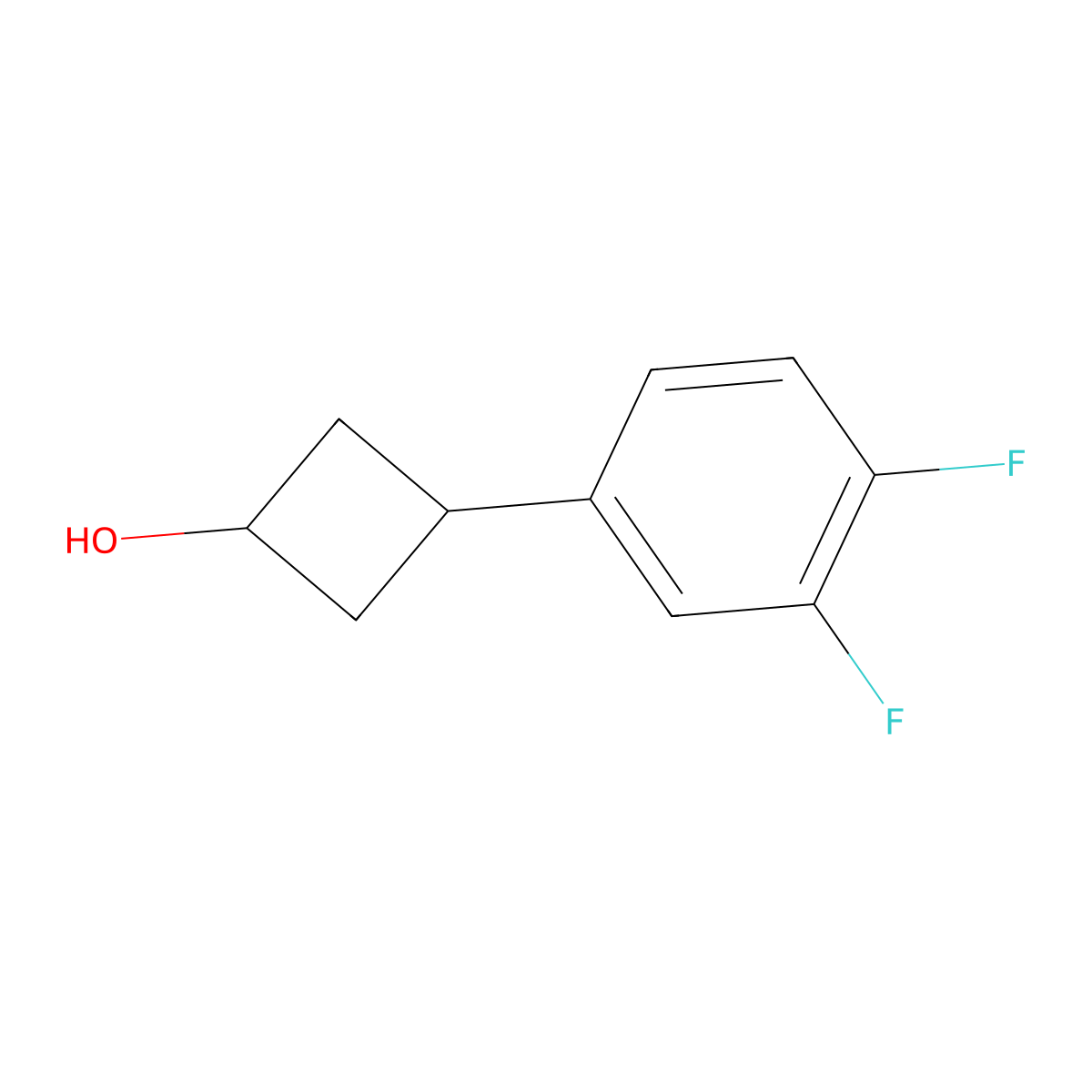 3-(3,4-Difluorophenyl)cyclobutan-1-ol molecular structure, CAS 1529123-12-3