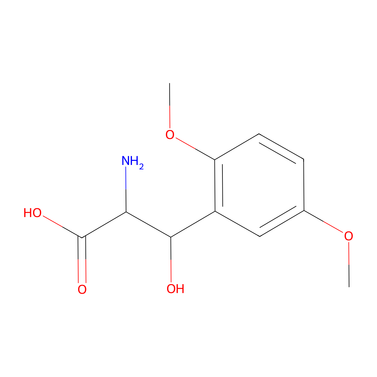 2-Amino-3-(2,5-dimethoxyphenyl)-3-hydroxypropanoic acid molecular structure, CAS 1529140-06-4
