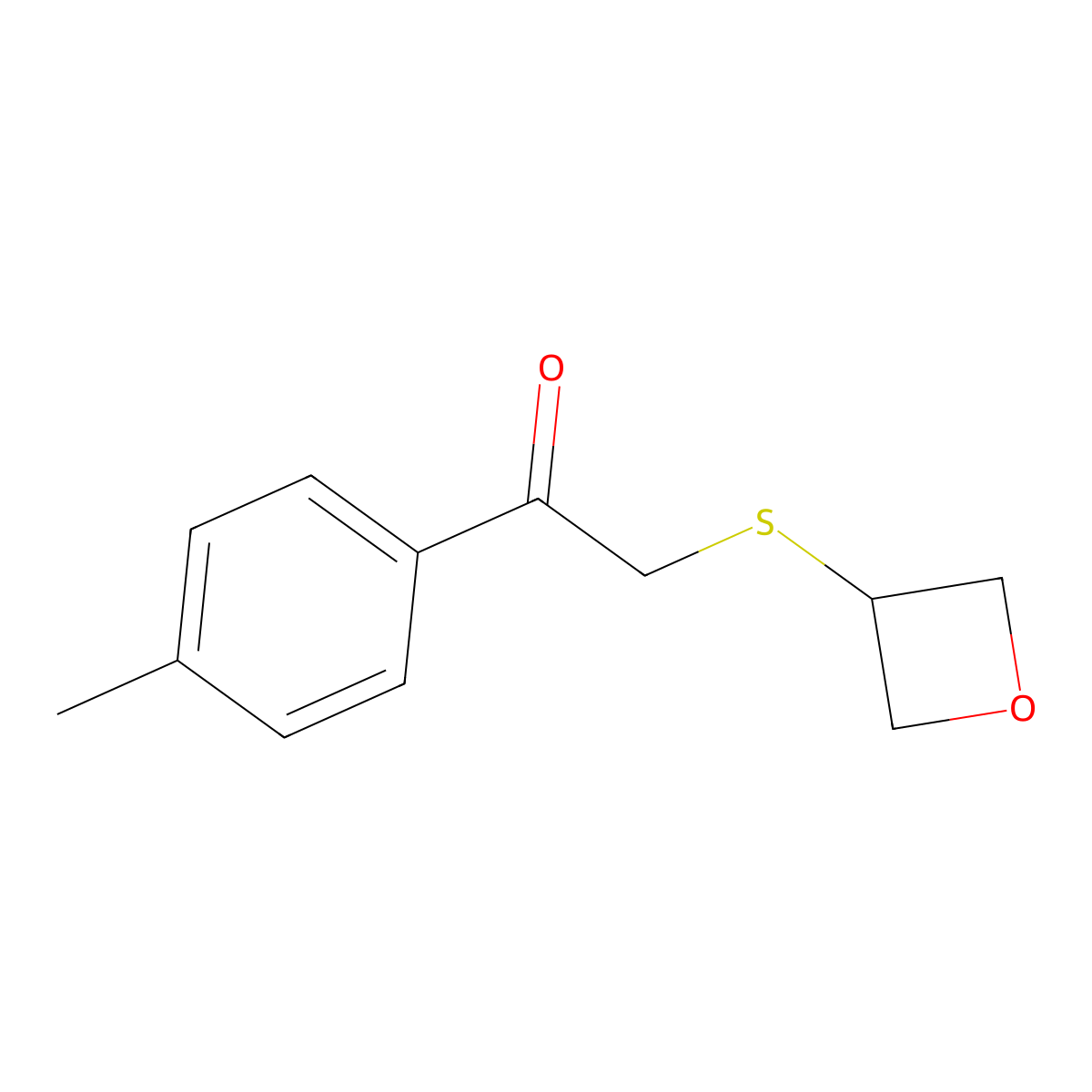 2-(Oxetan-3-ylthio)-1-(p-tolyl)ethan-1-one molecular structure, CAS 1529143-11-0