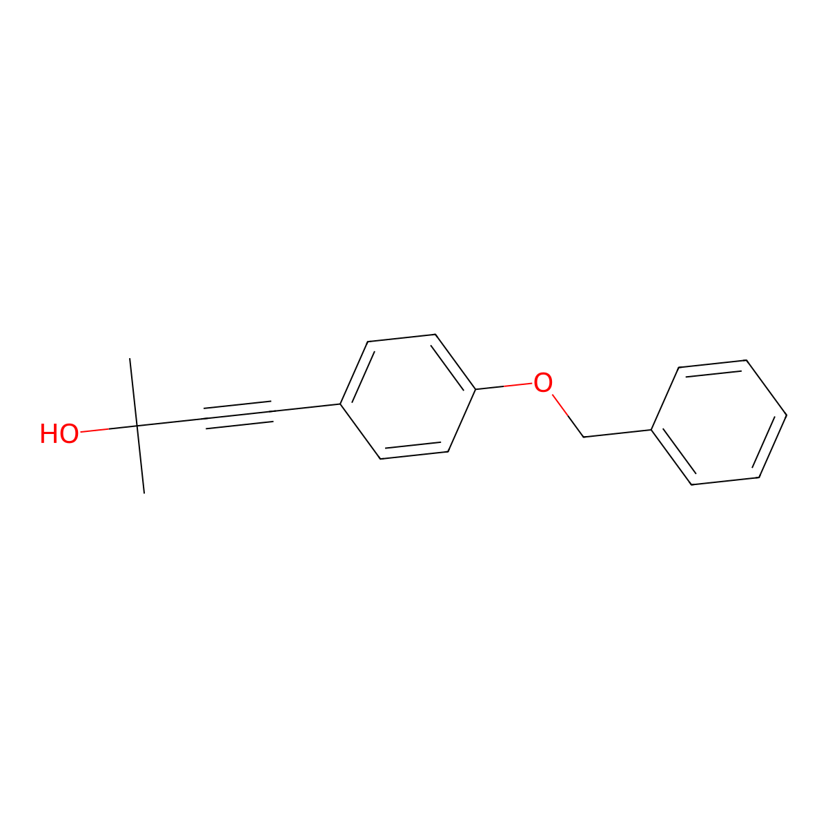 4-(4-(Benzyloxy)phenyl)-2-methylbut-3-yn-2-ol molecular structure, CAS 152915-78-1