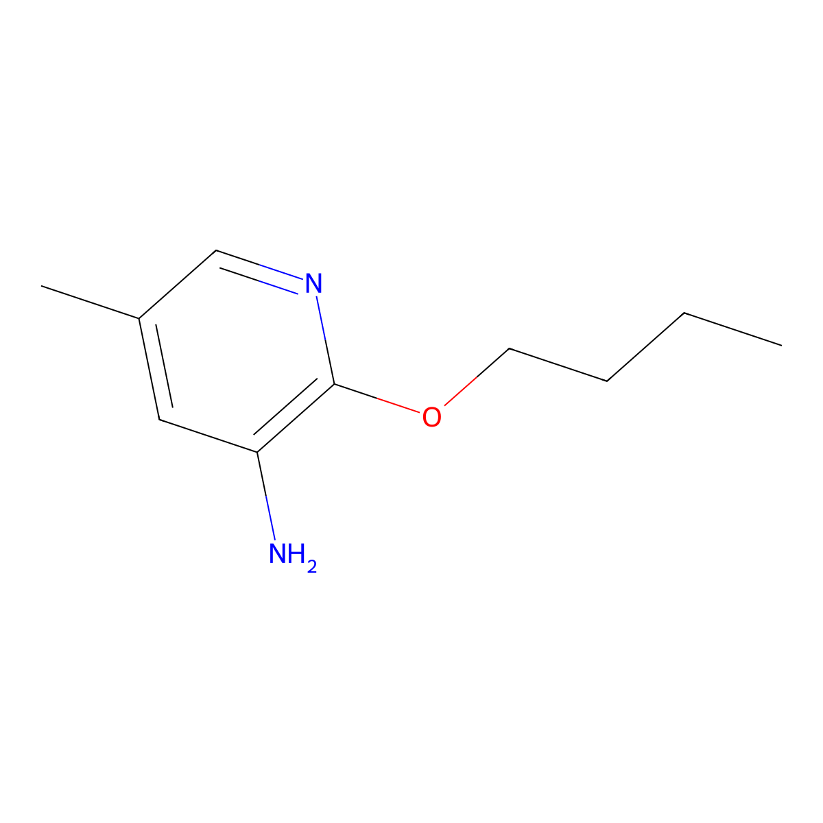2-Butoxy-5-methylpyridin-3-amine molecular structure, CAS 1529165-65-8