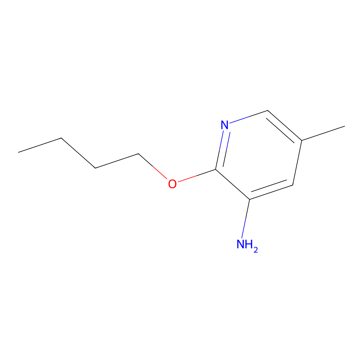 2-Butoxy-5-methylpyridin-3-amine molecular structure, CAS 1529165-65-8