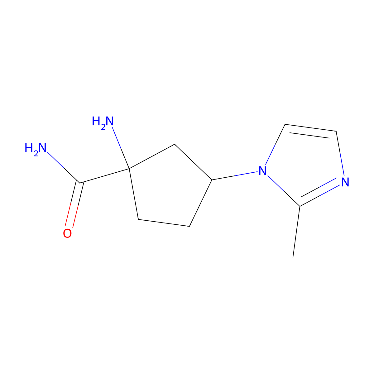 1-Amino-3-(2-methyl-1H-imidazol-1-YL)cyclopentane-1-carboxamide molecular structure, CAS 1529198-25-1