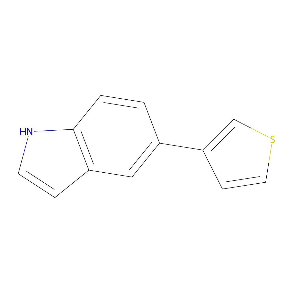 5-(thiophen-3-yl)-1H-indole molecular structure, CAS 152920-53-1