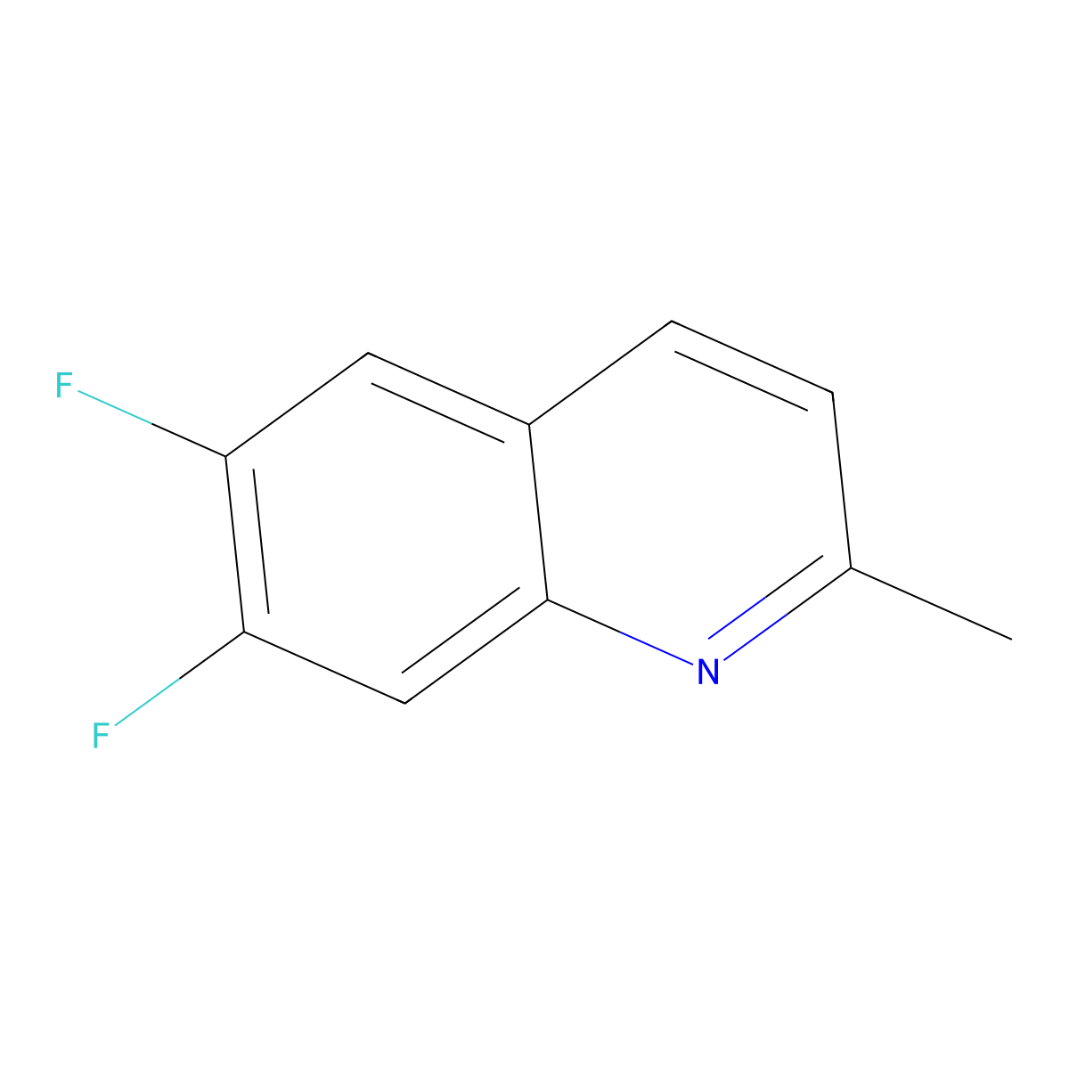 6,7-Difluoro-2-methylquinoline molecular structure, CAS 152922-65-1