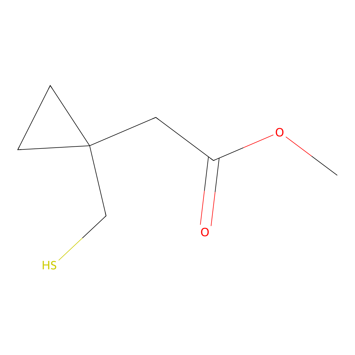 Methyl 1-(mercaptomethyl)cyclopropaneacetate molecular structure, CAS 152922-73-1