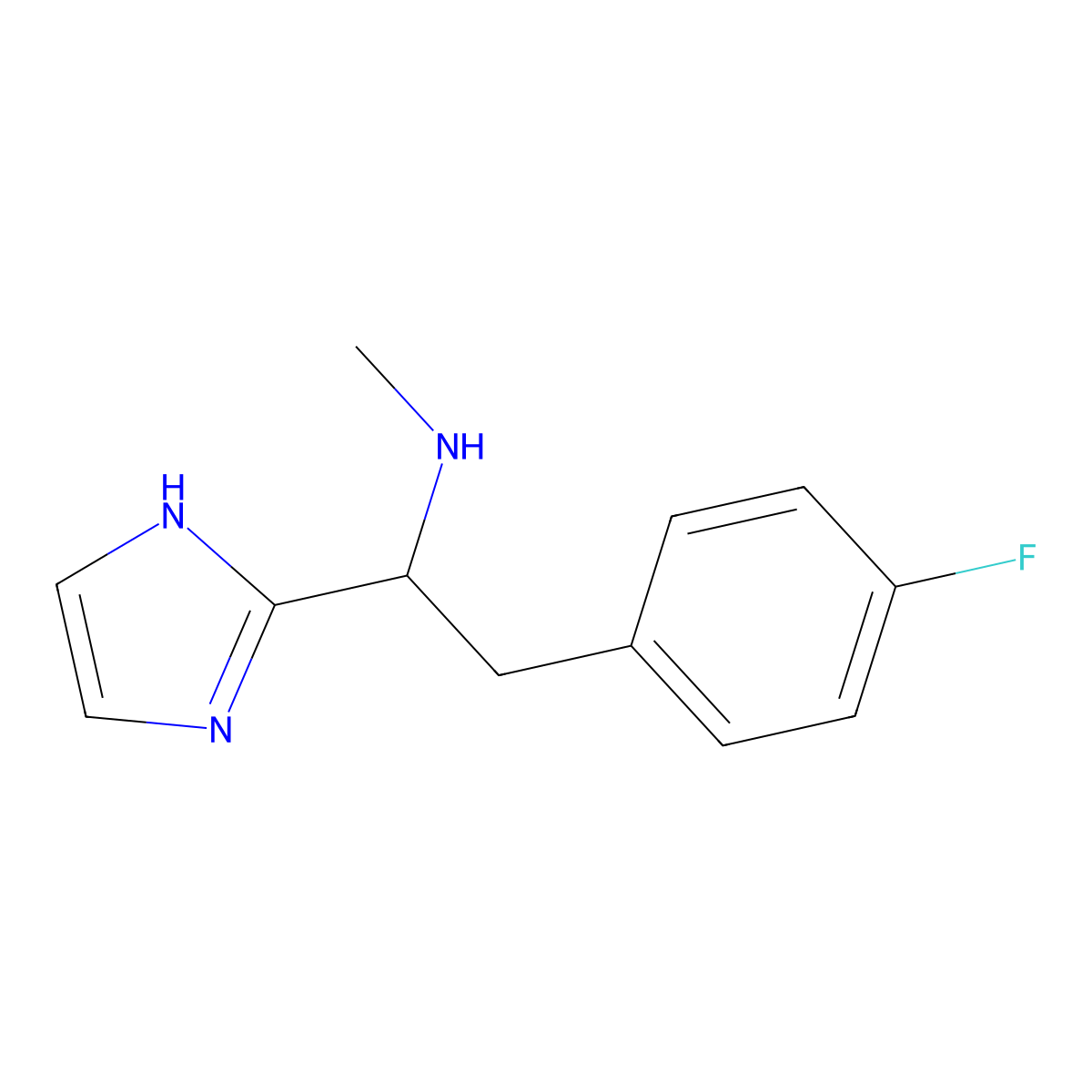2-(4-fluorophenyl)-1-(1H-imidazol-2-yl)-N-methylethanamine molecular structure, CAS 1529273-42-4