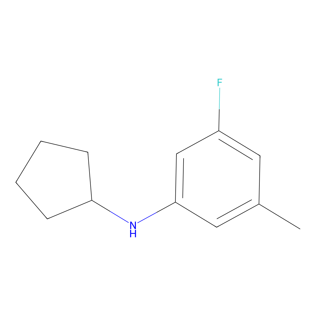 N-cyclopentyl-3-fluoro-5-methylaniline molecular structure, CAS 1529273-62-8