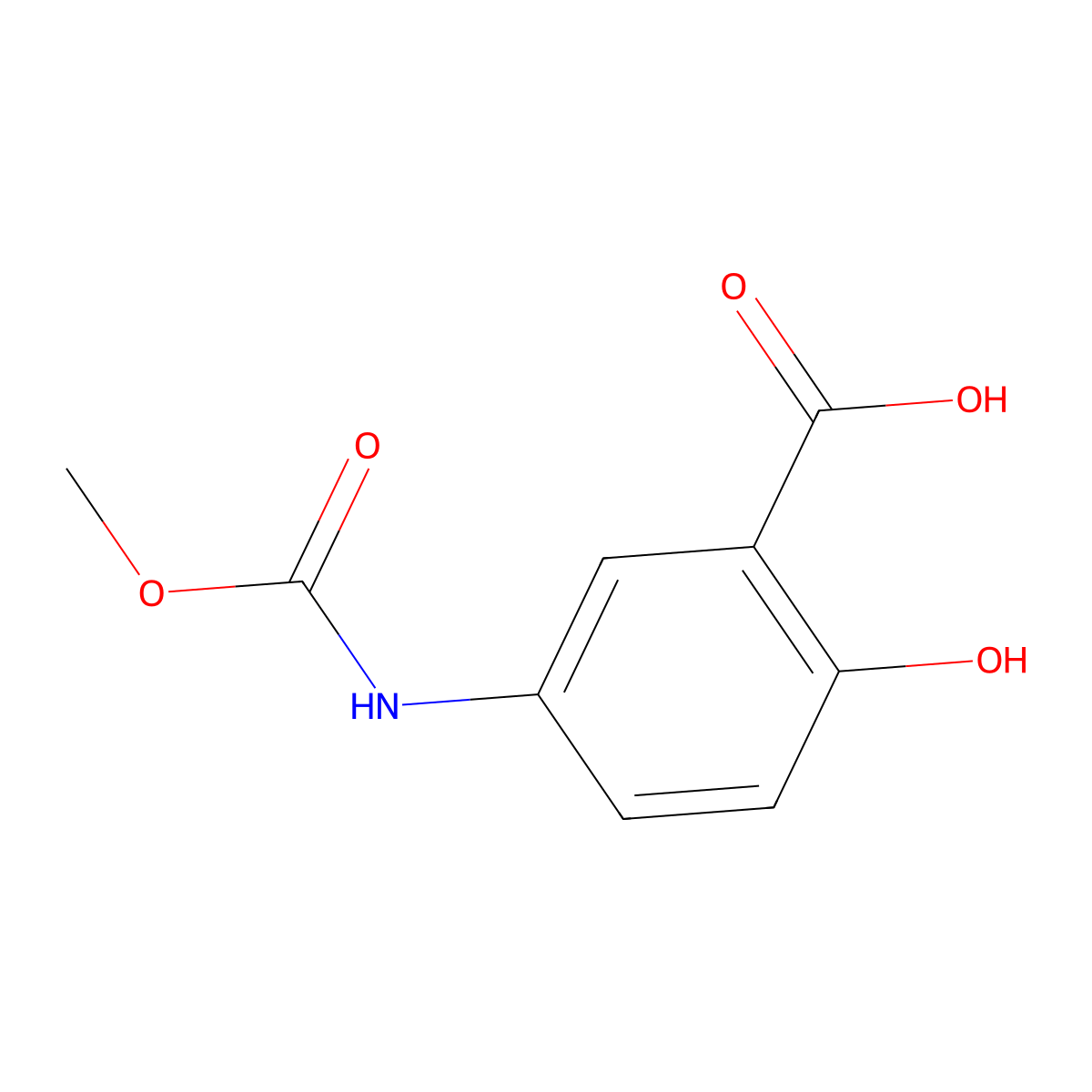 2-Hydroxy-5-((methoxycarbonyl)amino)benzoic acid molecular structure, CAS 152928-12-6
