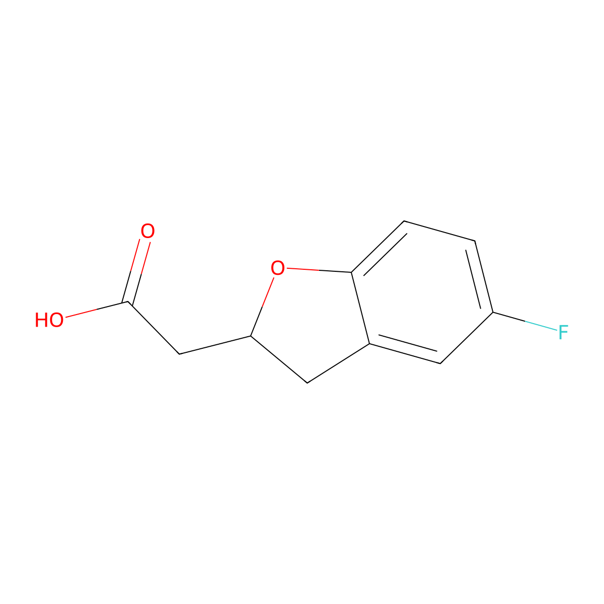 2-(5-Fluoro-2,3-dihydro-1-benzofuran-2-yl)acetic acid molecular structure, CAS 1529280-40-7