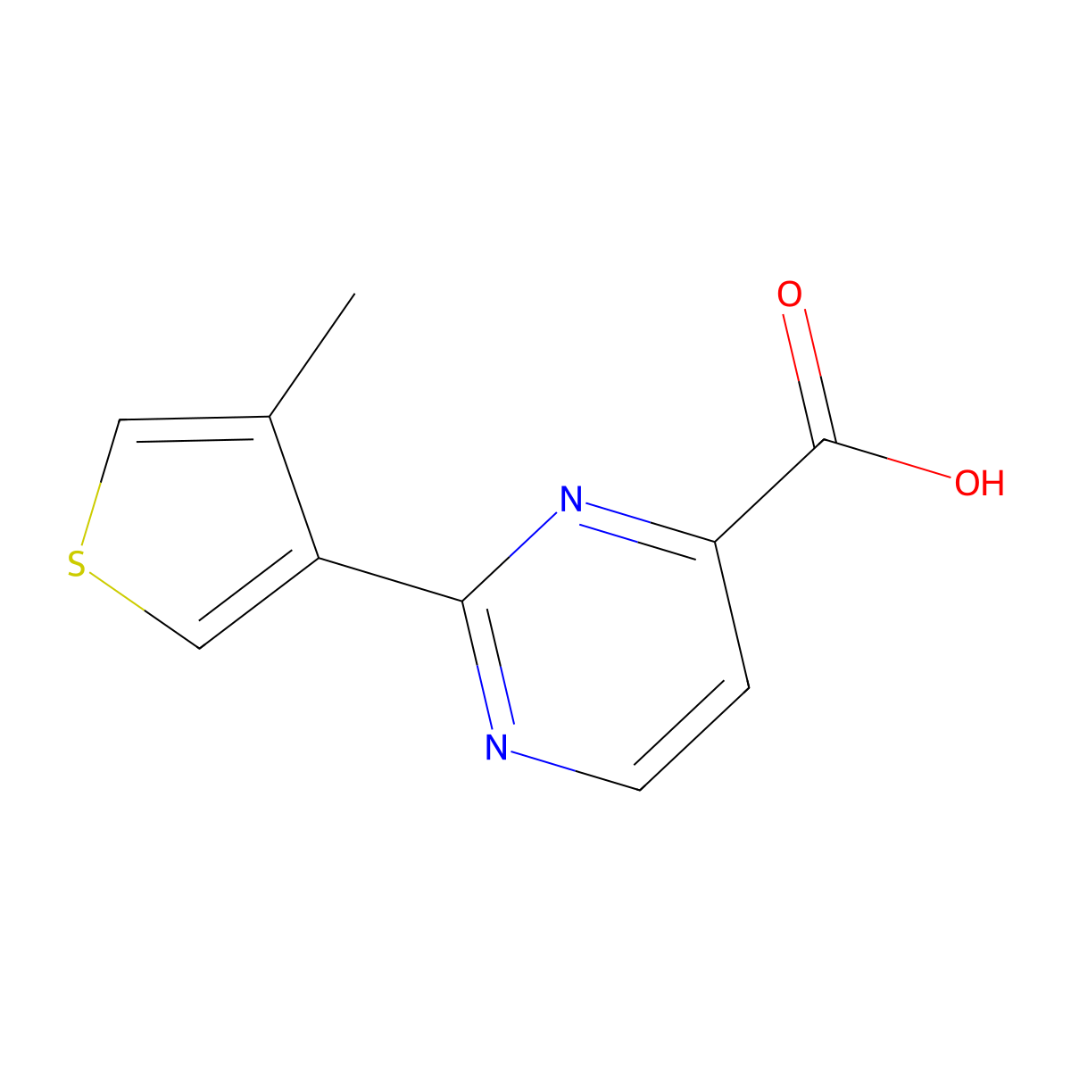 2-(4-Methylthiophen-3-yl)pyrimidine-4-carboxylic acid molecular structure, CAS 1529283-62-2