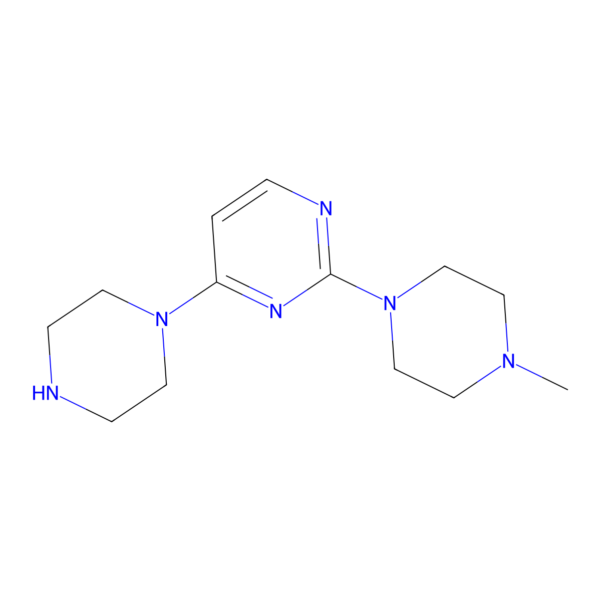 2-(4-Methylpiperazin-1-yl)-4-(piperazin-1-yl)pyrimidine molecular structure, CAS 1529288-96-7