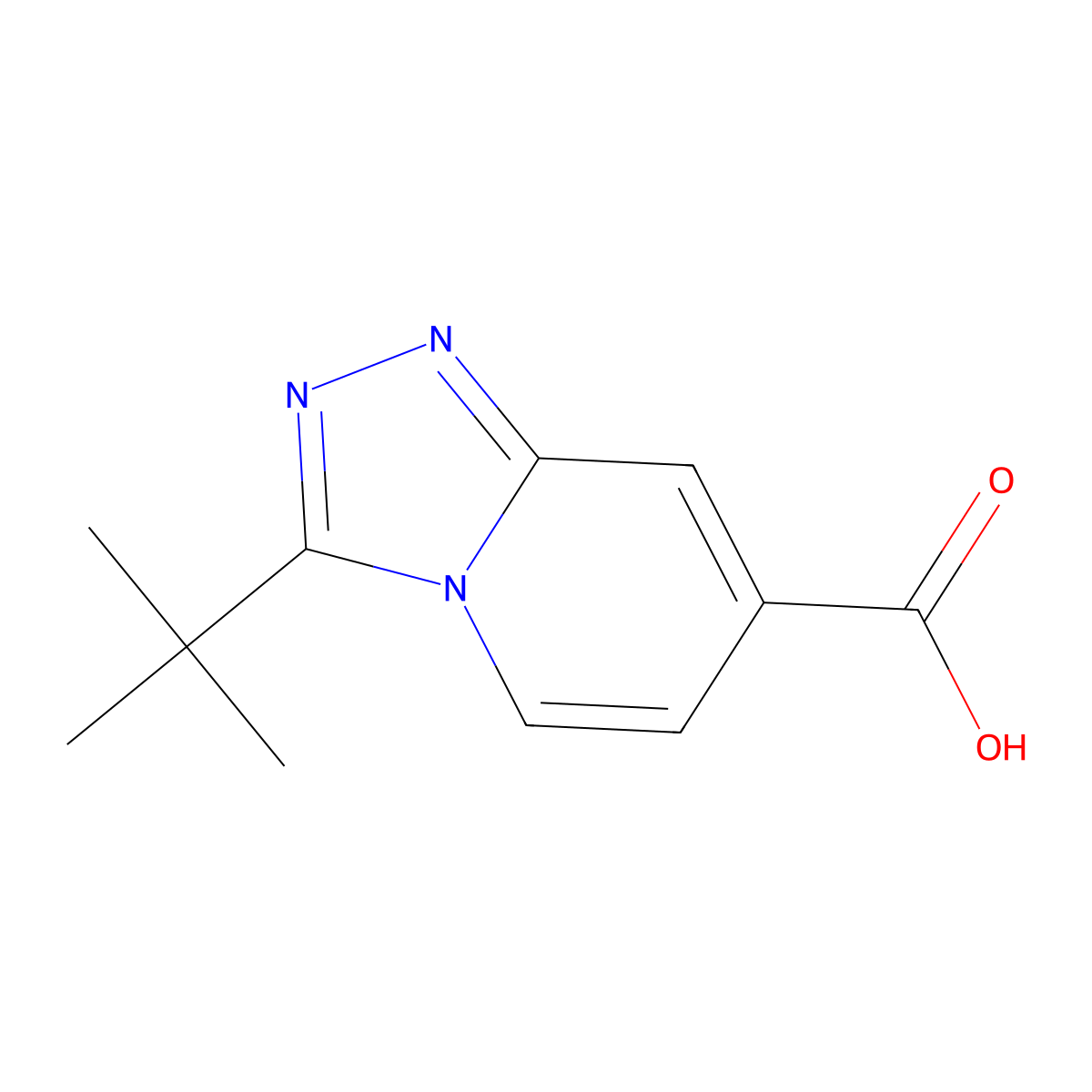 3-tert-Butyl-[1,2,4]triazolo[4,3-a]pyridine-7-carboxylic acid molecular structure, CAS 1529339-85-2
