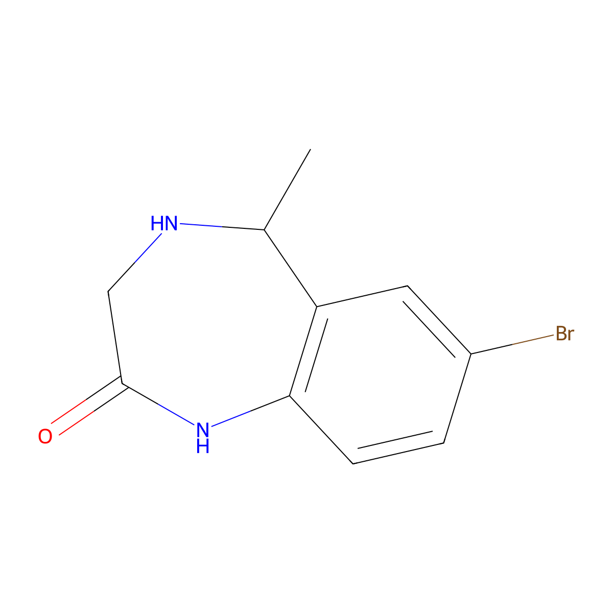 7-bromo-5-methyl-2,3,4,5-tetrahydro-1H-1,4-benzodiazepin-2-one molecular structure, CAS 1529349-14-1