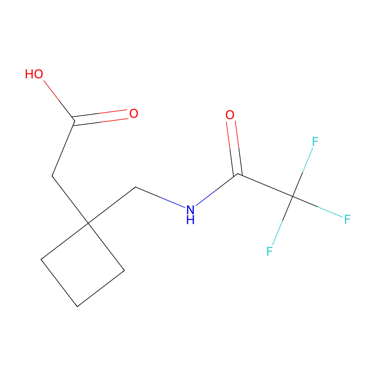 2-{1-[(Trifluoroacetamido)methyl]cyclobutyl}acetic acid molecular structure, CAS 1529379-65-4