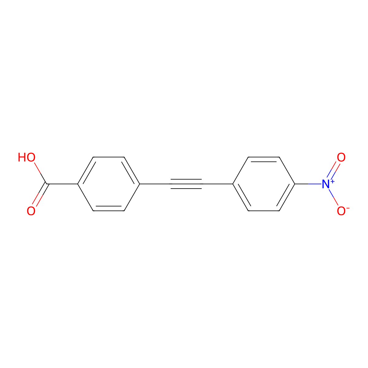 4-[2-(4-Nitrophenyl)ethynyl]benzoic acid molecular structure, CAS 152939-34-9