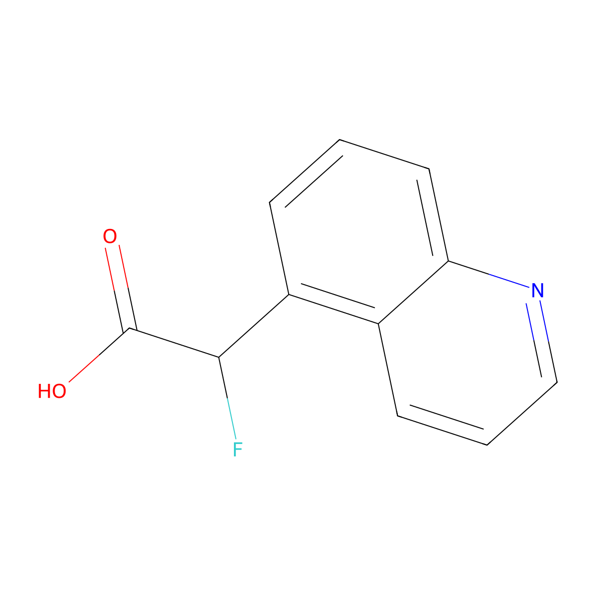 2-Fluoro-2-(quinolin-5-yl)acetic acid molecular structure, CAS 1529396-15-3
