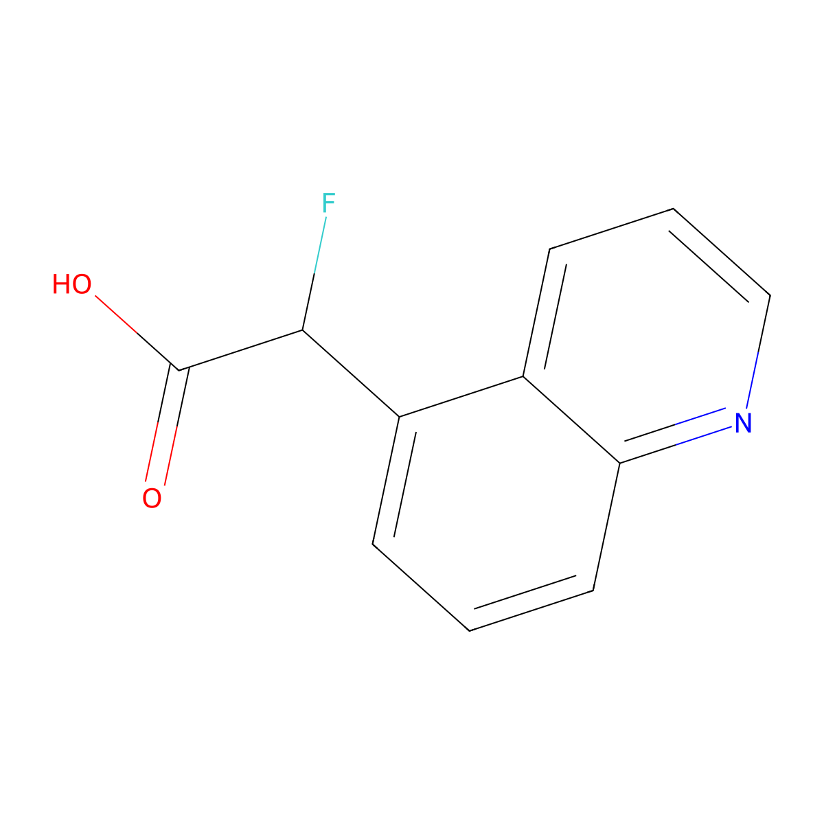 2-Fluoro-2-(quinolin-5-yl)acetic acid molecular structure, CAS 1529396-15-3