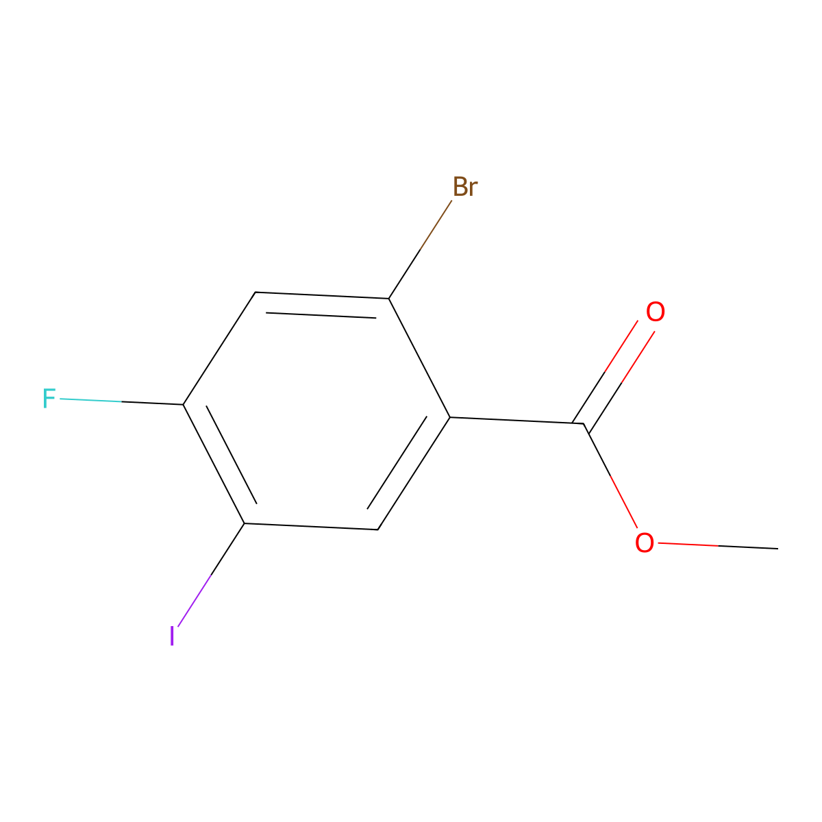 Methyl 2-bromo-4-fluoro-5-iodobenzoate molecular structure, CAS 1529408-48-7