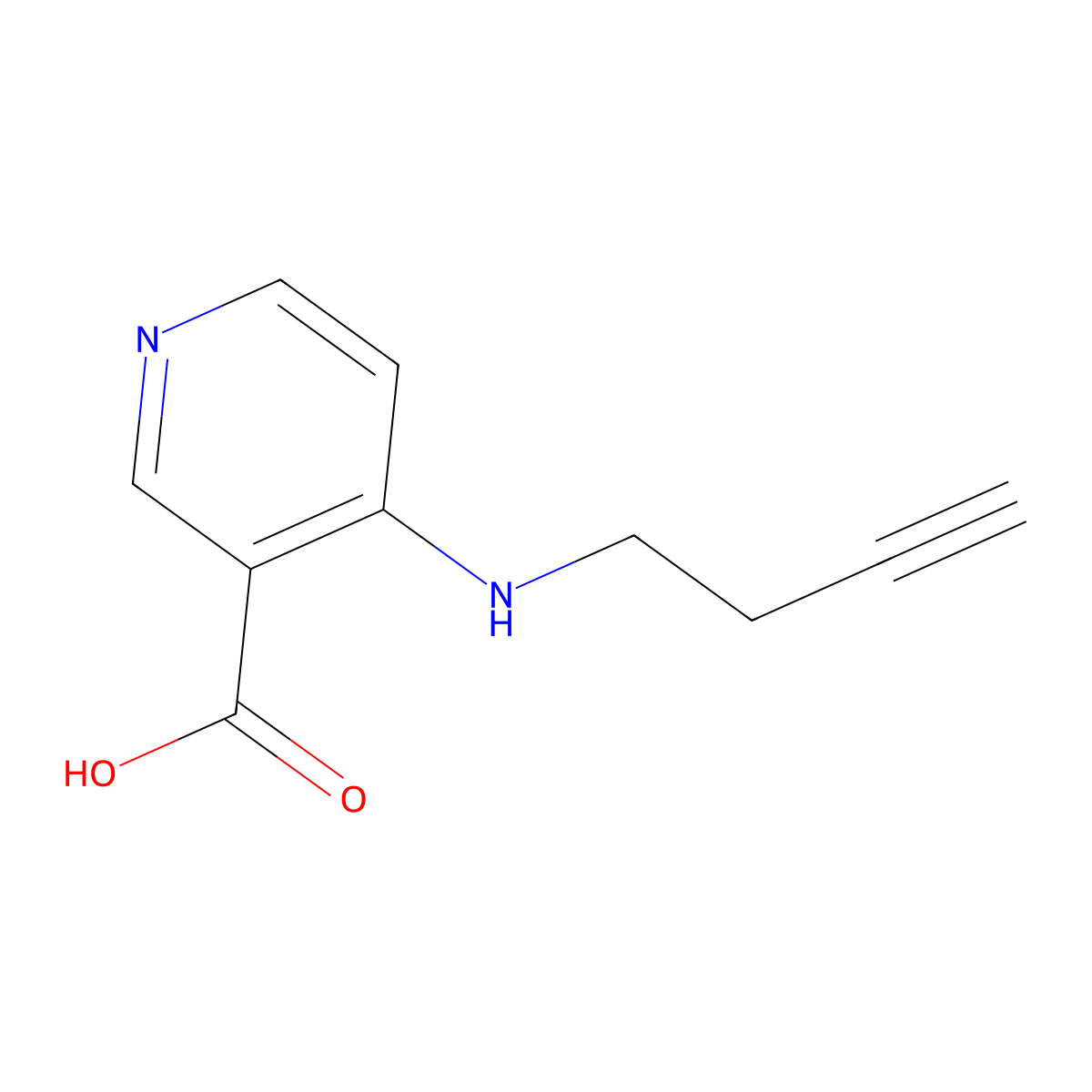 4-[(But-3-yn-1-yl)amino]pyridine-3-carboxylic acid molecular structure, CAS 1529417-32-0