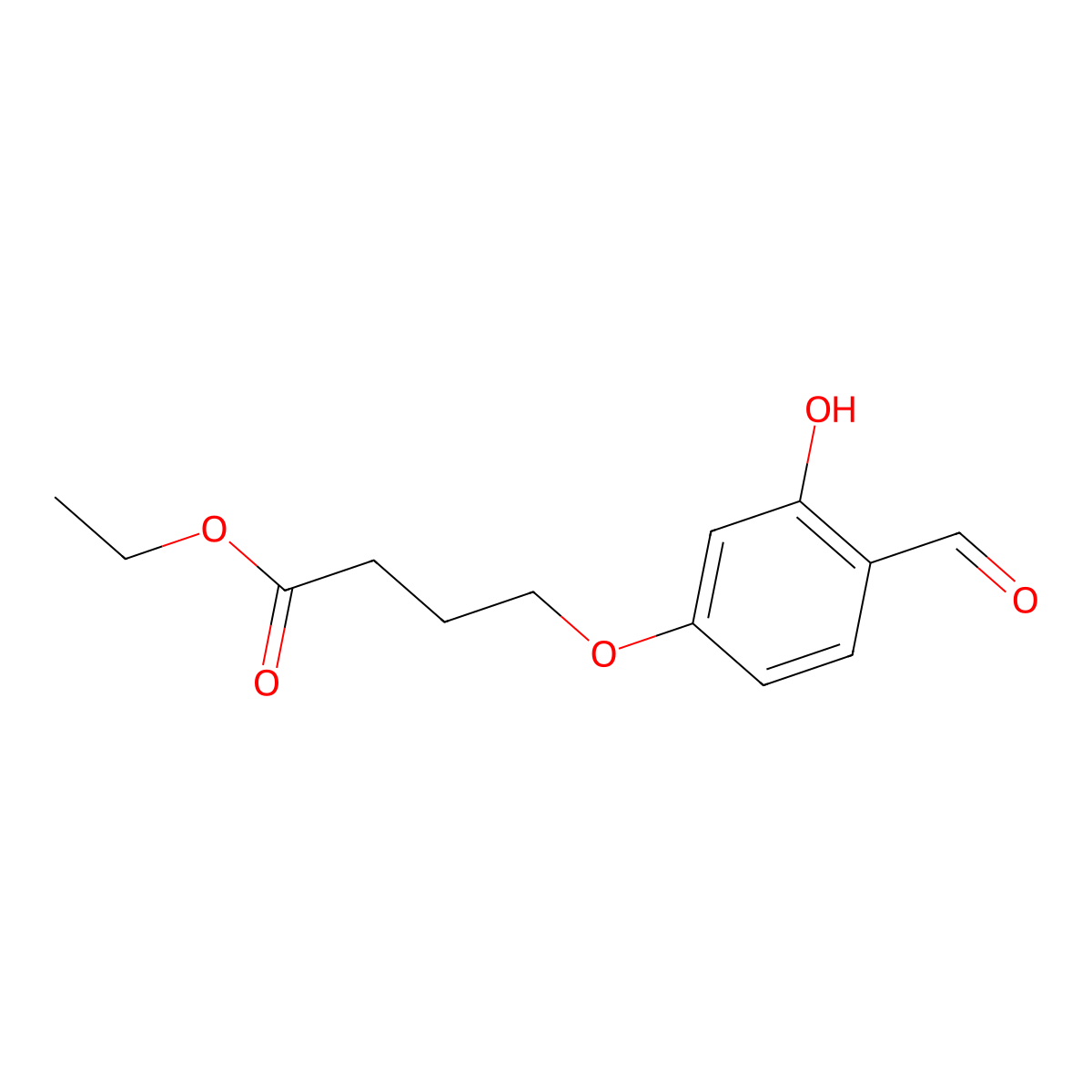Ethyl 4-(4-formyl-3-hydroxyphenoxy)butanoate molecular structure, CAS 152942-06-8