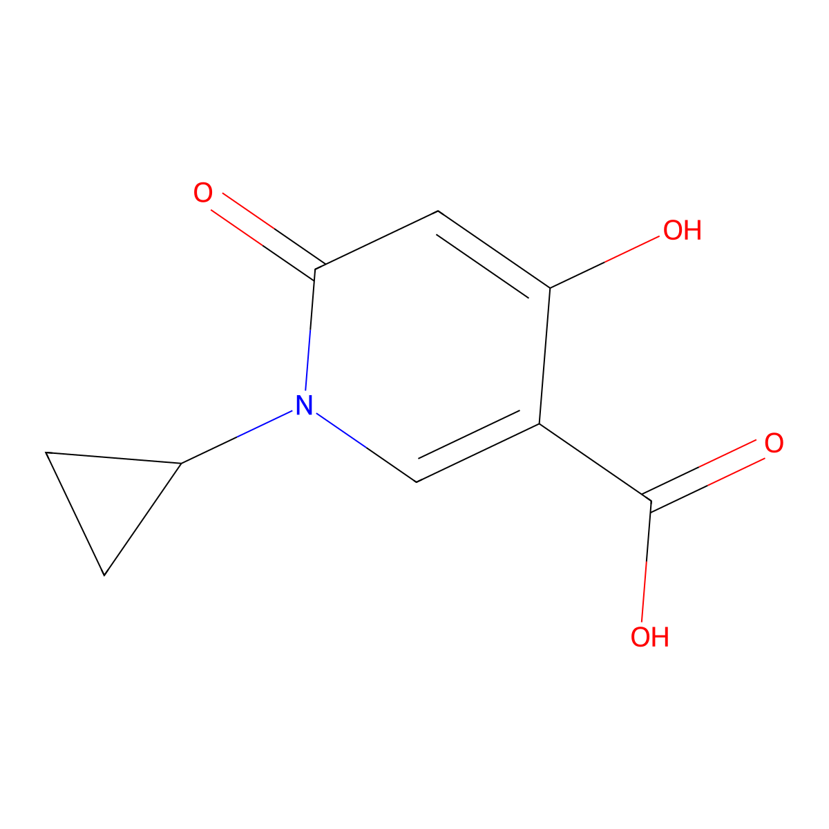 1-Cyclopropyl-4-hydroxy-6-oxo-1,6-dihydropyridine-3-carboxylic acid molecular structure, CAS 1529423-00-4