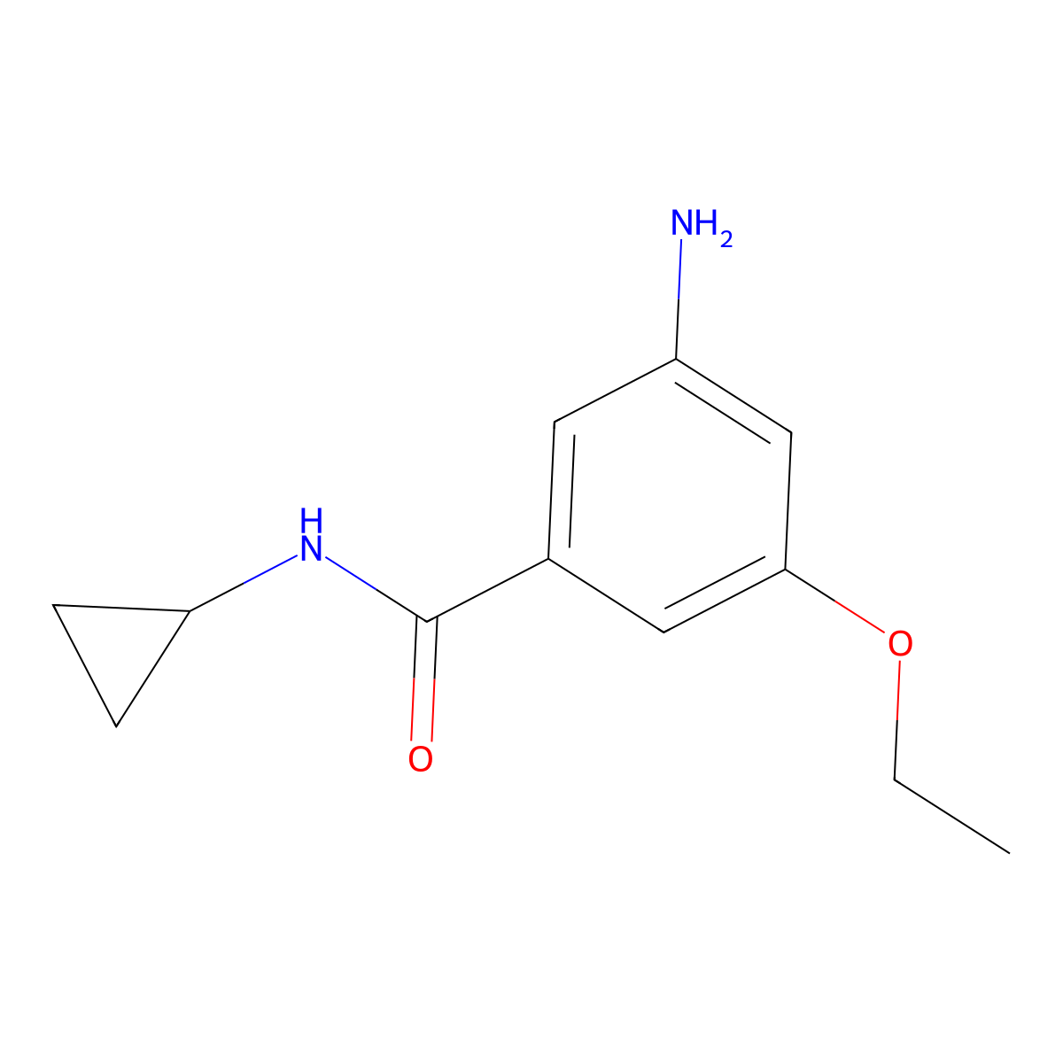 3-Amino-n-cyclopropyl-5-ethoxybenzamide molecular structure, CAS 1529428-63-4