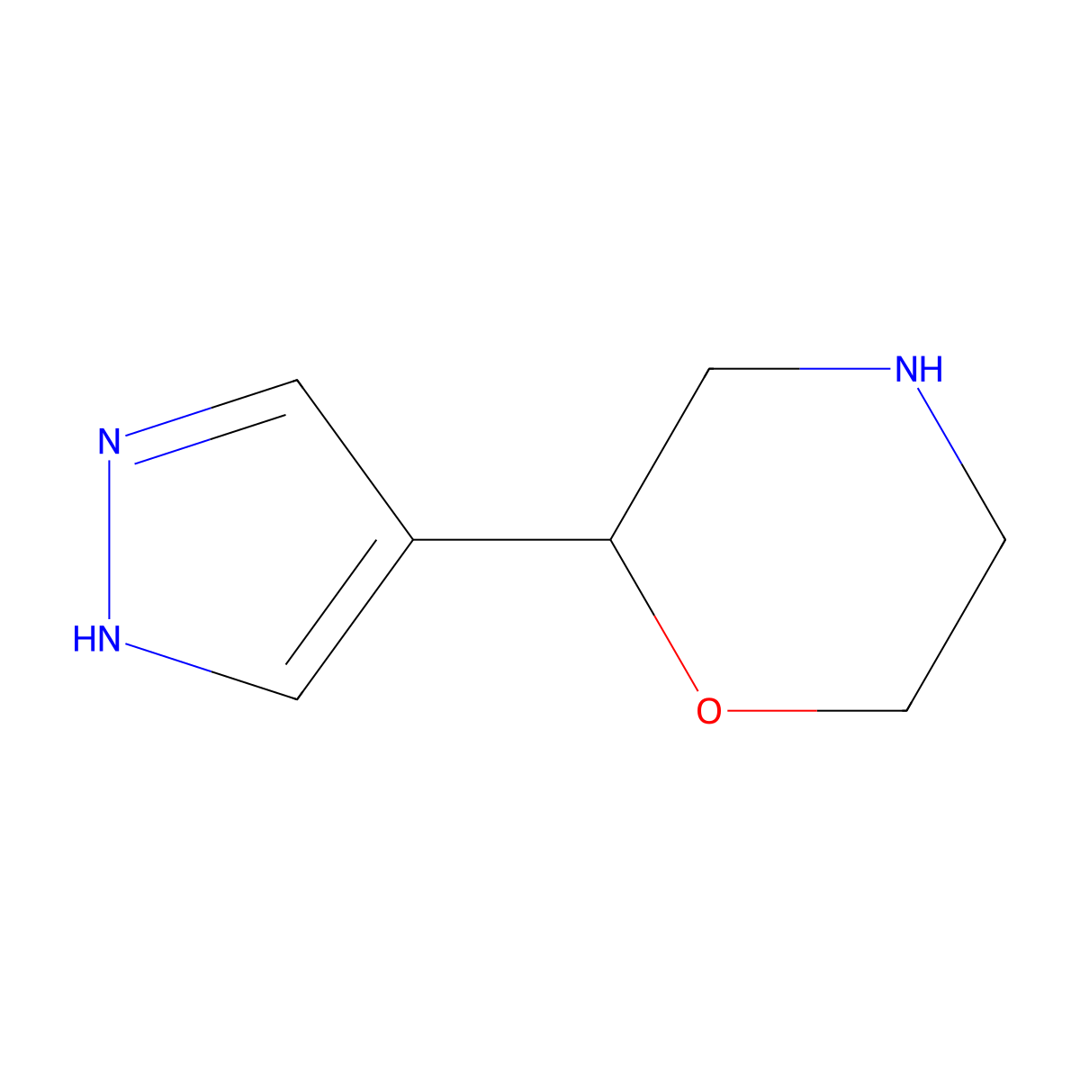 2-(1H-Pyrazol-4-yl)morpholine molecular structure, CAS 1529437-19-1