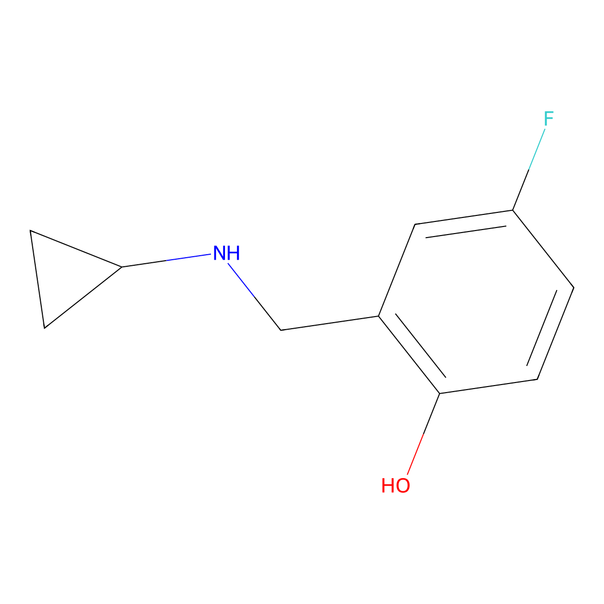 2-[(Cyclopropylamino)methyl]-4-fluorophenol molecular structure, CAS 1529438-61-6
