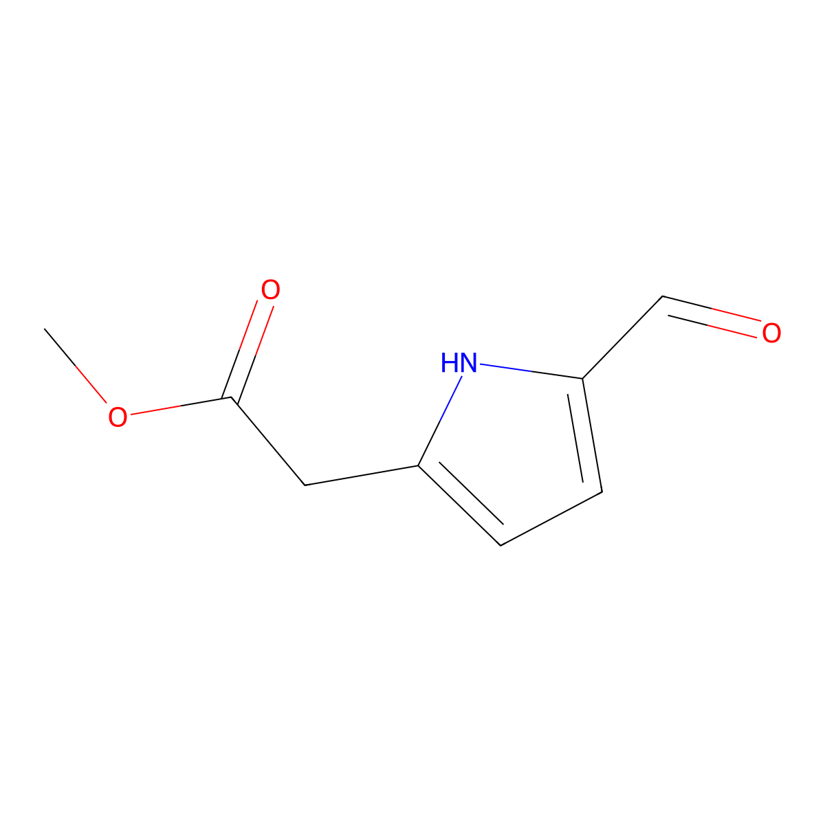methyl 2-(5-formyl-1H-pyrrol-2-yl)acetate molecular structure, CAS 1529441-82-4