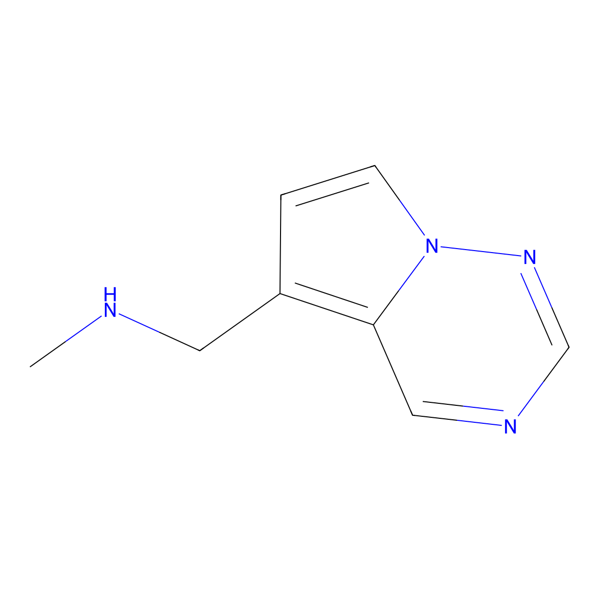 Methyl({pyrrolo[2,1-f][1,2,4]triazin-5-yl}methyl)amine molecular structure, CAS 1529446-66-9