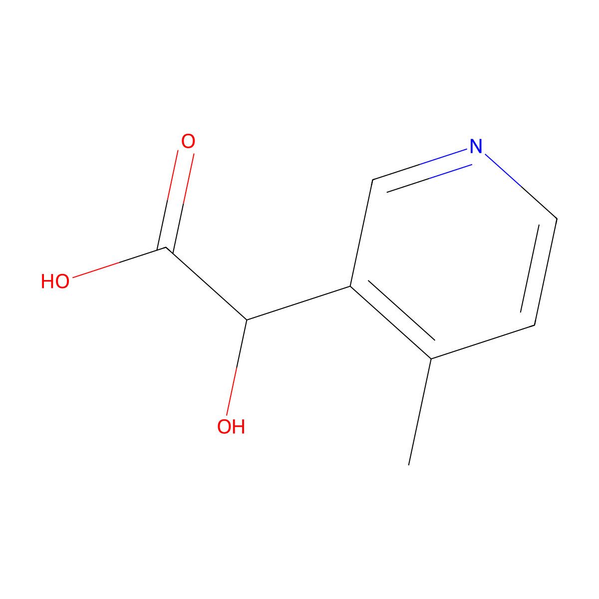 2-Hydroxy-2-(4-methylpyridin-3-yl)acetic acid molecular structure, CAS 1529446-90-9